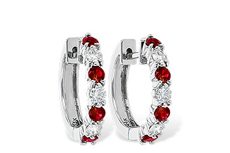 K019-94023: EARRINGS .64 RUBY 1.05 TGW